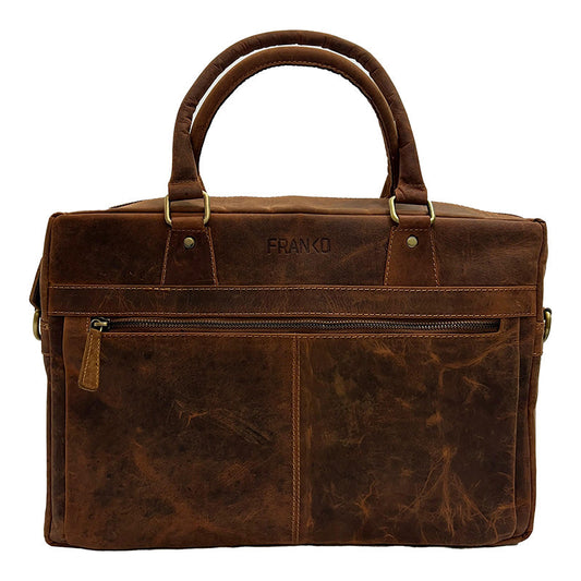 Vintage Leather Laptop Bag – Elegant, Durable & Functional